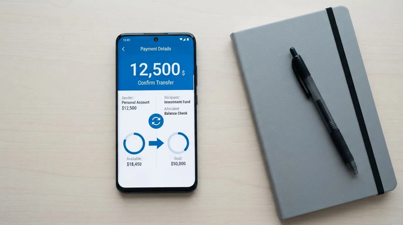 A phone showing a stablecoin transfer screen