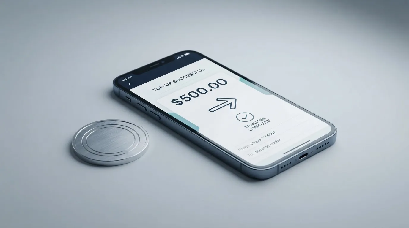 A phone showing a stablecoin transfer screen