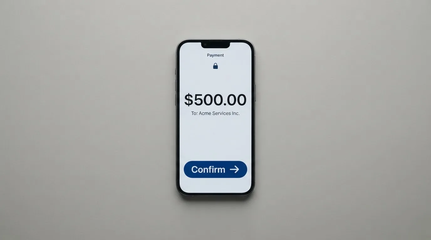 A phone showing a stablecoin transfer screen