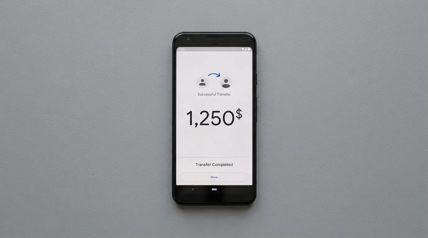 A phone showing a stablecoin transfer screen