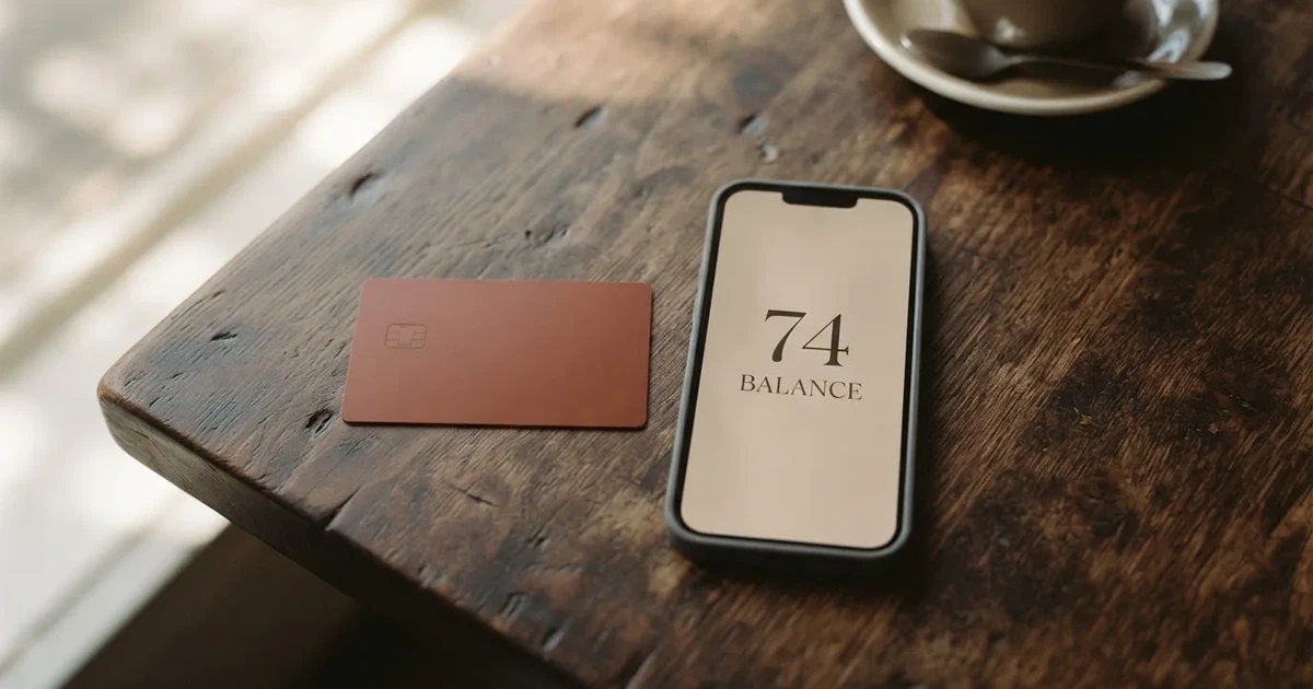 A payment card next to a phone with a crypto wallet app open