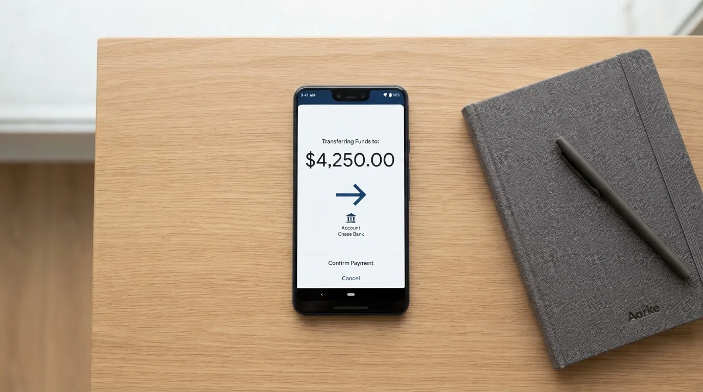 A phone showing a stablecoin transfer screen