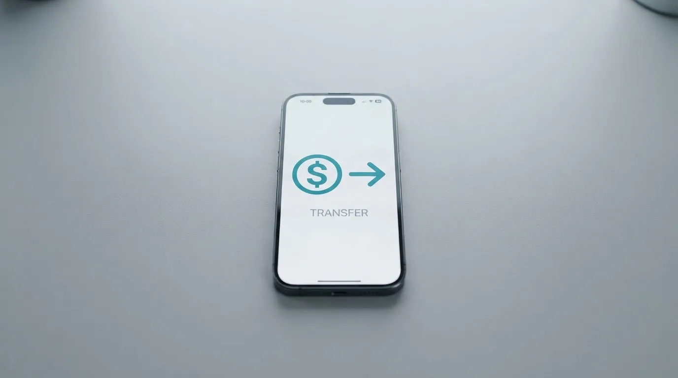 A phone showing a stablecoin transfer screen