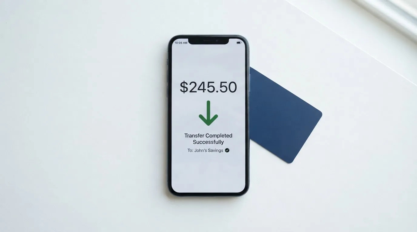 A phone showing a stablecoin transfer screen