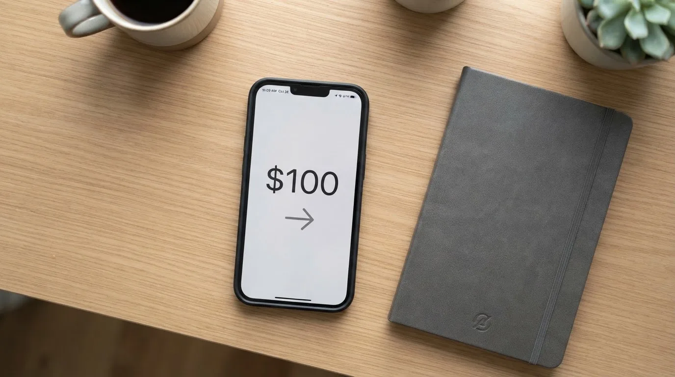 A phone showing a stablecoin transfer screen