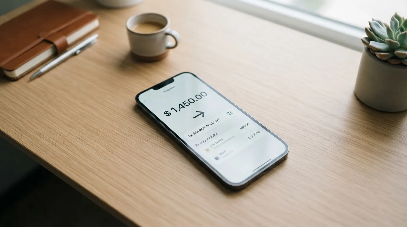 A phone showing a stablecoin transfer screen