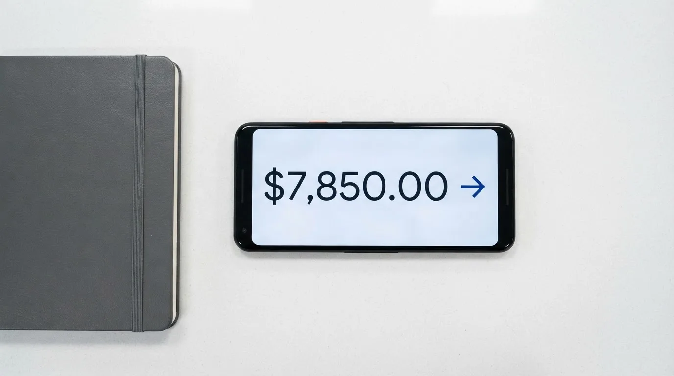A phone showing a stablecoin transfer screen