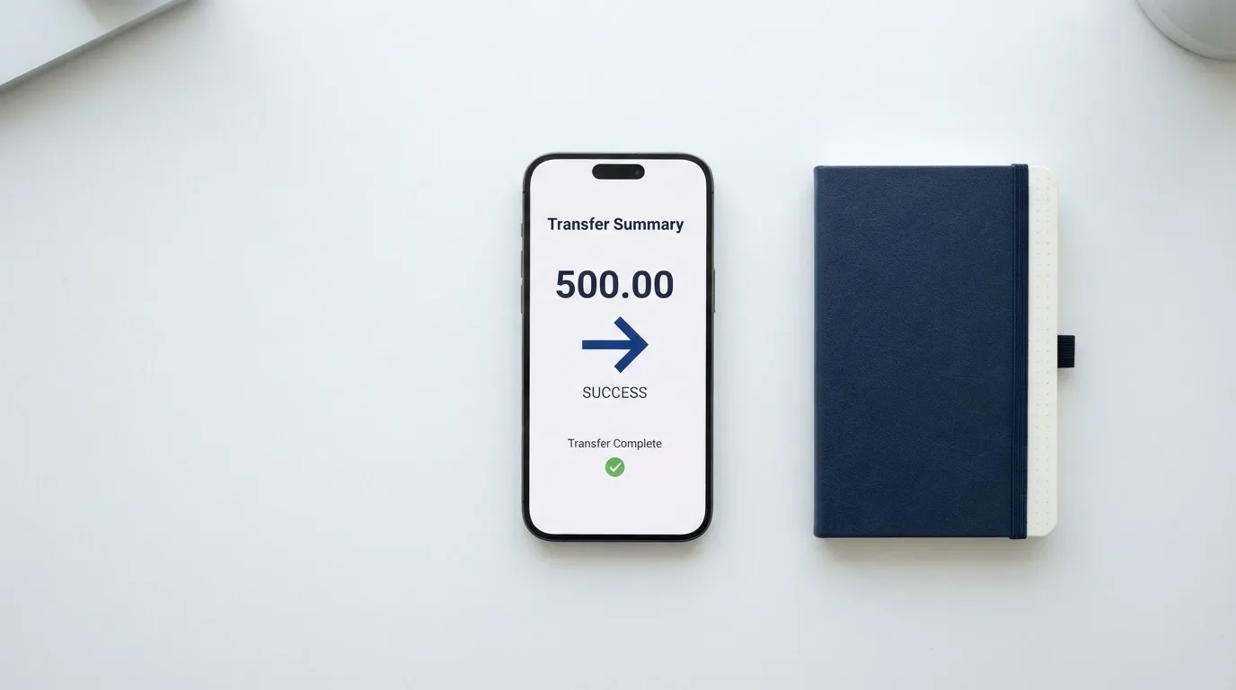A phone showing a stablecoin transfer screen