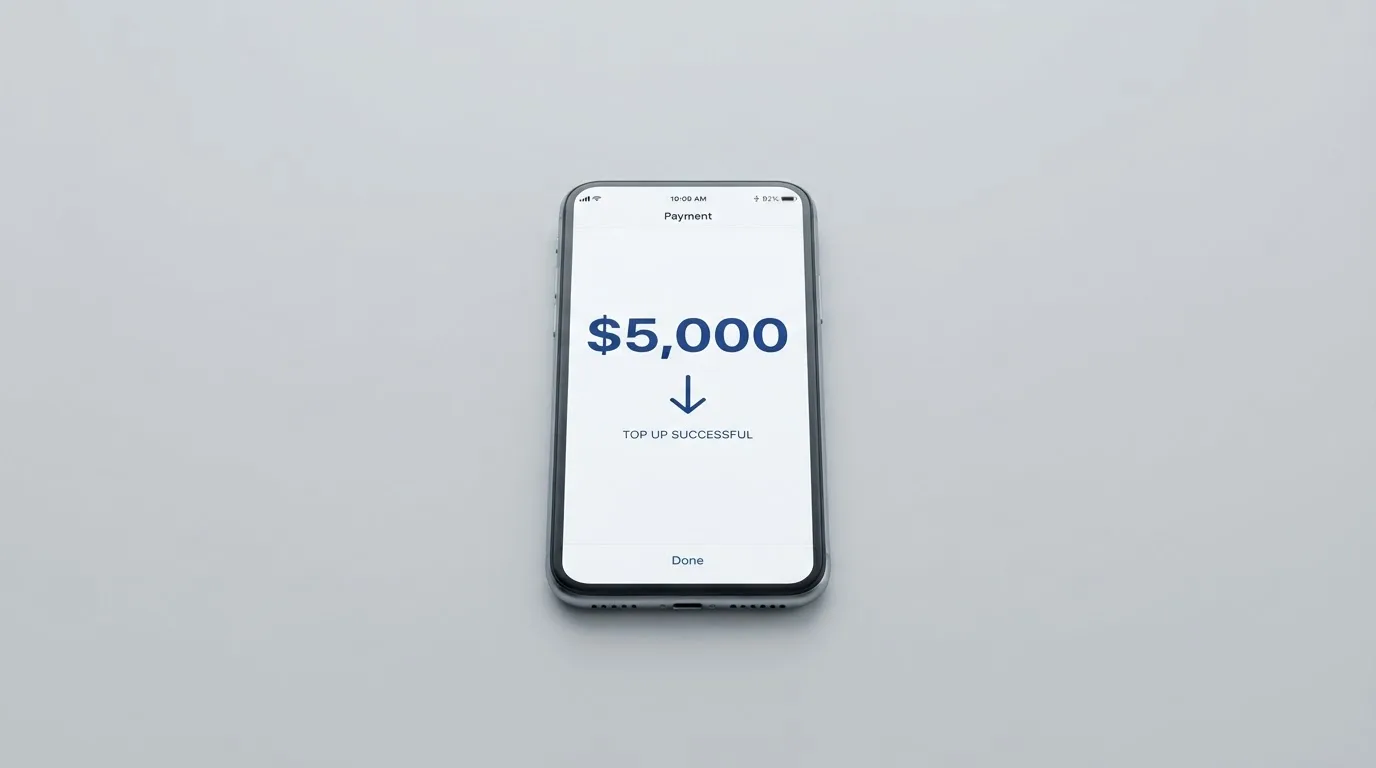 A phone showing a stablecoin transfer screen